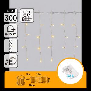 Aigostar - LED външна коледна гирлянда 300xLED/8 функции 18x0,4m IP44 топло бяло