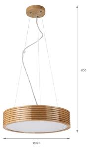 Brilagi - LED полилей на кабел CARVALHO MODERN 2xE27/60W/230V дъб, диам. 37,5 см