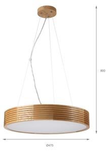 Brilagi - LED полилей на кабел CARVALHO MODERN 3xE27/60W/230V дъб Ø 47,5 см