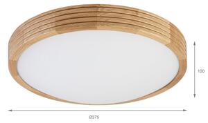 Brilagi - LED таванно осветително тяло CARVALHO MODERN SLIM, 2xE27/60W/230V, Ø 37,5 см, дъб