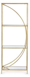 Стоманена библиотека в златист цвят 56x151,5x25 cm Elenor – Bizzotto