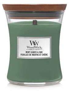Ароматна свещ WoodWick Mint Leaves & Oak Medium 275 г
