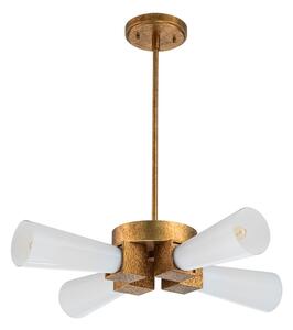 Elstead KRISTY-4P-DG-OPAL - Полилей на тръба KRISTY 4xE27/40W/230V меден
