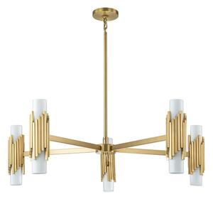 Elstead MARVELE10-AB-OPAL - Полилей с прът MARVELE 10xE14/40W/230V златен