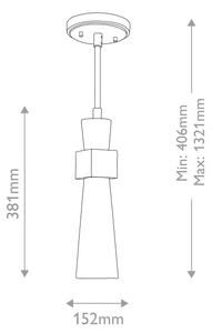 Elstead KRISTY-MP-DG-OPAL - Пендел на тръба KRISTY 1xE27/40W/230V диам. 15,2 см, меден