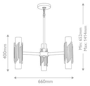 Elstead MARVELE6-AB-OPAL - Люстра на тръба MARVELE 6xE14/40W/230V златна