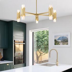 Elstead MARVELE10-AB-OPAL - Полилей с прът MARVELE 10xE14/40W/230V златен
