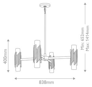Elstead MARVELE8-AB-OPAL - Полилей на прът MARVELE 8xE14/40W/230V, златен