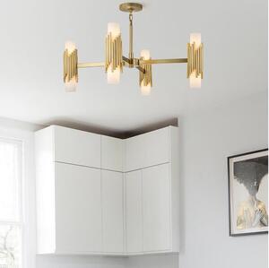 Elstead MARVELE8-AB-OPAL - Полилей на прът MARVELE 8xE14/40W/230V, златен