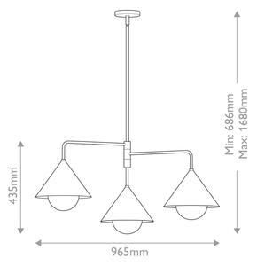 Alora Mood ALM-REMYCK3-GD - Полилей на прът REMYCK 3xE27/60W/230V златист