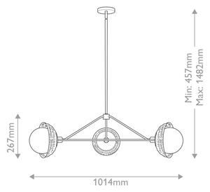 Alora Mood ALM-PERTH3-GD - Полилей на тръба PERTH 3xE14/40W/230V златен
