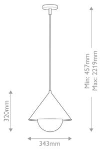 Alora Mood ALM-REMYCK-P-GD -Полилей на кабел REMYCK 1xE27/60W/230V pr.34,3cm златен