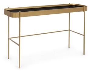 Конзолна маса със стъклен плот в златист цвят 43x120,5 cm Rashida – Bizzotto