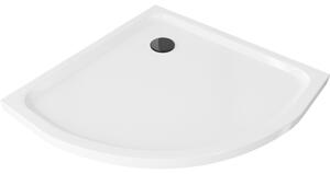 Mexen Flat полукръгъл поддон slim 70 x 70 см, бял, черен сифони - 41107070B