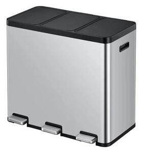 EKO Кош за разделно събиране с 3 педала ESSENTIAL - 3 х 20 л.- матиран