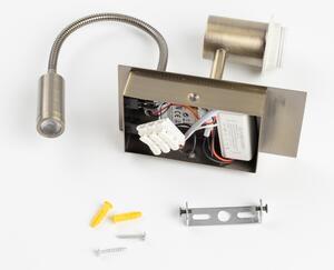 Brilagi - LED гъвкава настенна лампа NUBILA 1xE27/25W/230V + LED/3W месинг/светлосива