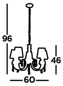 Searchlight 6885-5CC - Пендел PORTICO 5xG9/33W/230V хром