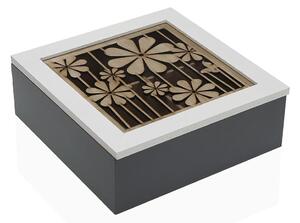 Кутия за Чай Versa Дървен MDF 20 x 7 x 20 cm Lilled