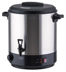 Електрически съд за пастьоризация и варене Adler AD 4538, 3000W, 28 л, 30-100°C, Поддържане на топлина, Светлинен индикатор, Инокс/черен
