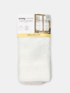 Sinsay - Комплект къси пердета с блестяща бродерия на снежинки 2 pack - бял