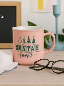 Sinsay - Коледна чаша с надпис „Santa’s Favorite“ - пастелнорозово