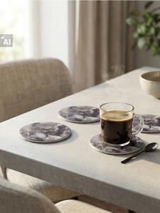 Sinsay - Подложки за чаши с мраморен мотив 4 pack - черeн
