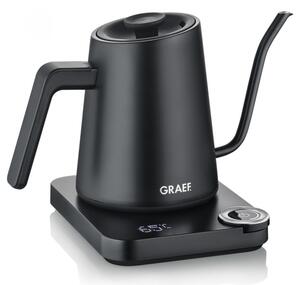 Електрическа кана за вода Graef Pour-over GK502, 1200W, 900 мл, 40-100°C, Keep Warm, Филтър, Чучур тип "Лебедова шия", Черен мат