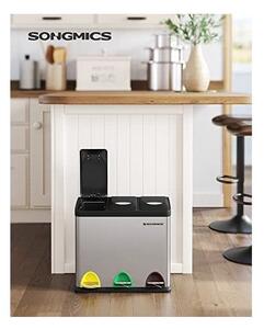 Кош за рециклиране Songmics с педал 3 в 1 LTB24L метал