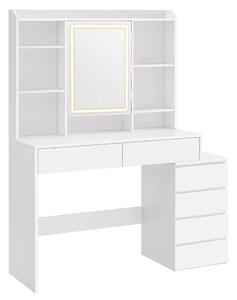 Тоалетна масичка с осветено огледало Vasagle White 117,5x40x145 cm
