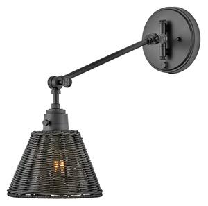 Hinkley HK-ARTI-1W-BK-BR - Стенно насочващо осветително тяло ARTI 1xE27/60W/230V черно
