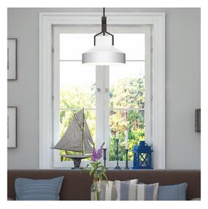 Quoizel QZ-BRECKEN-2P-OZ-OPAL - Полилей на тръба BRECKEN 2xE27/60W/230V черно/бяло