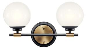 Kichler KL-BENNO2-BK-CPZ-LED Осветително тяло за баня BENNO 2xLED/3W/230V черно/златно IP44