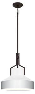 Quoizel QZ-BRECKEN-2P-OZ-OPAL - Полилей на тръба BRECKEN 2xE27/60W/230V черно/бяло