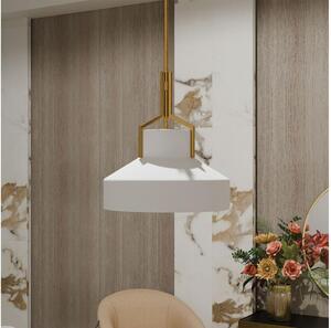 Quoizel QZ-BRECKEN-2P-AB-OPAL - Полилей на тръба BRECKEN 2xE27/60W/230V златист/бял