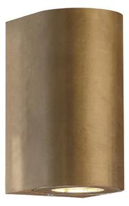 Nordlux - Външно стенно осветително тяло CANTO 2xGU10/28W/230V IP44 месинг