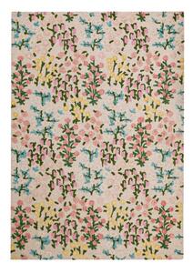 Кремав ръчно изработен вълнен килим 160x230 cm Emilia Floral – Flair Rugs