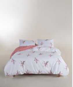 Бяло/розово двойно удължено спално бельо от памук Renforcé 240x220 cm Breeze Floral – Mila Home Luxury