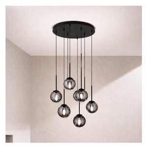 Ondaluce - Полилей на кабел JEWEL 8xE14/10W/230V Ø 70 cm черен/димно черен