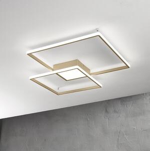 Ondaluce - LED димируемо таванно осветително тяло DOWEL LED/46W/230V 55x55 cm златно