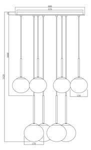 Ondaluce - Полилей на кабел JEWEL 8xE14/10W/230V Ø 70 см златист/бял