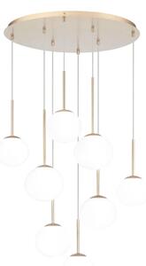 Ondaluce - Полилей на кабел JEWEL 8xE14/10W/230V Ø 70 см златист/бял