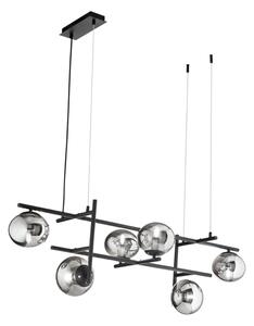 Ondaluce - Полилей на кабел JEWEL 6xE14/10W/230V черен/опушен