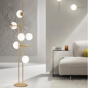 Ondaluce - Подова лампа JEWEL 6xE14/10W/230V 166 cm златна/бяла