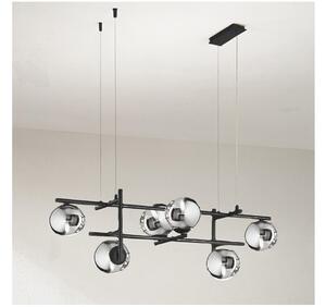 Ondaluce - Полилей на кабел JEWEL 6xE14/10W/230V черен/опушен