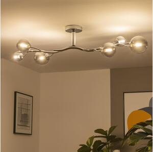 Brilagi - LED полилей за директен монтаж MISTEL 6xG9/3W/230V черен хром/опушено стъкло