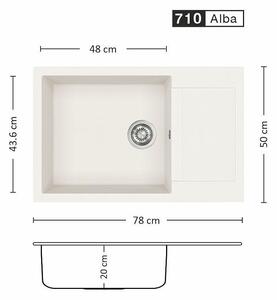 Eurolux FERETA BB 78.1 SI Композитна мивка за вграждане