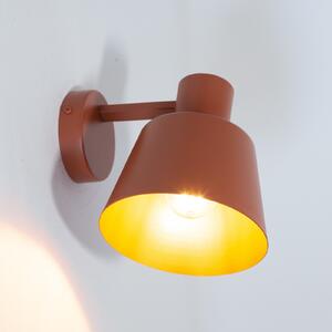 Стенна лампа Dunka, тухленочервена, 1-светлинна, стомана, височина 17 cm