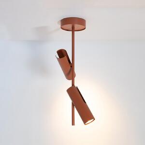 Таванна лампа Leda 2, тухленочервена, 2-пламъчна, височина 55 cm