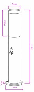 BRILAGI - Външна лампа със сензор ELIA 1xE27/20W/230V IP44 50 cm антрацит