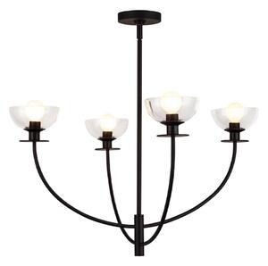 Alora Mood ALM-SYLVIA4-BK-CL - Полилей на метална тръба SYLVIA 4xE14/40W/230V черен